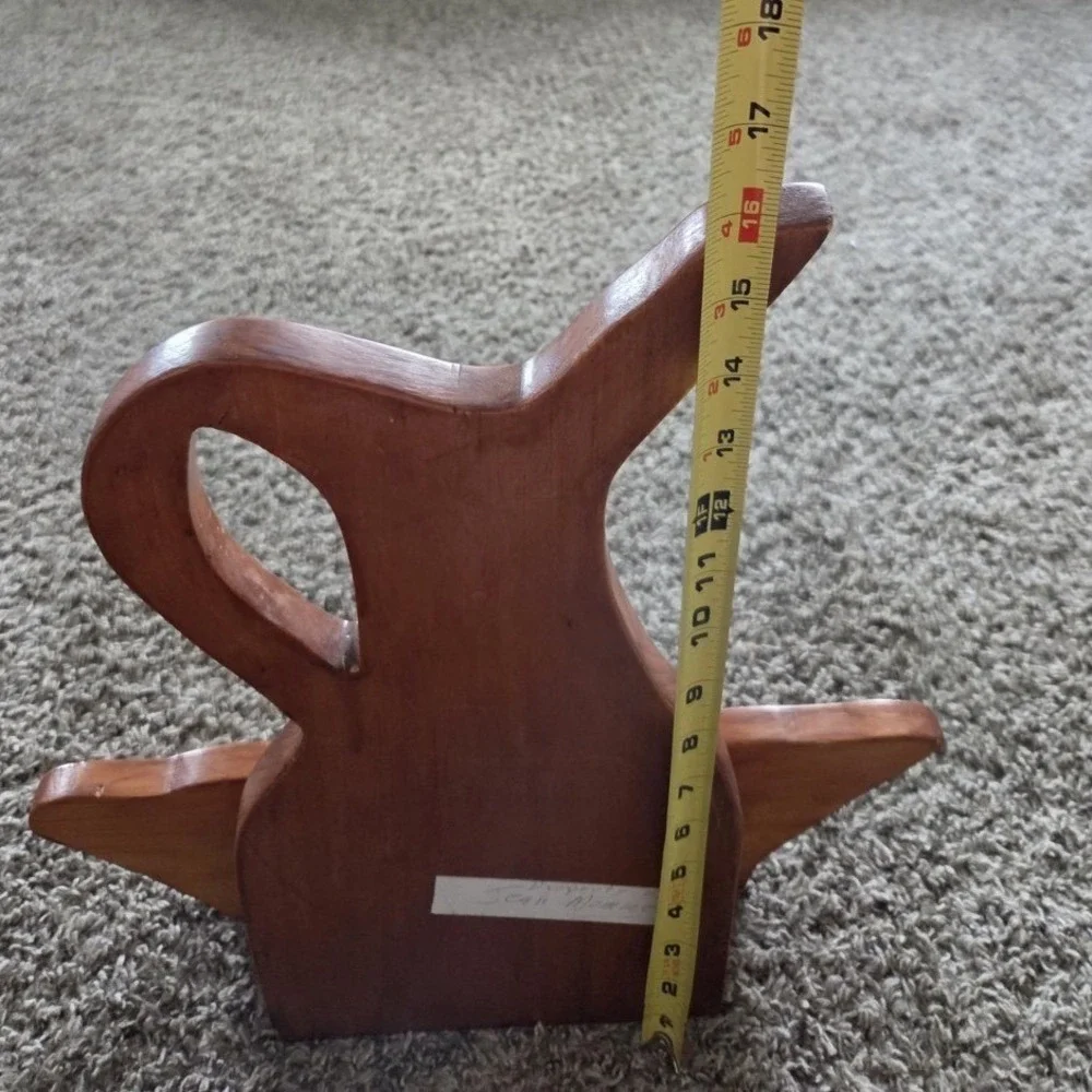 Vintage Wood Planter Pitcher & Pocket Flower Holder Wall Hang Table Top Handmade